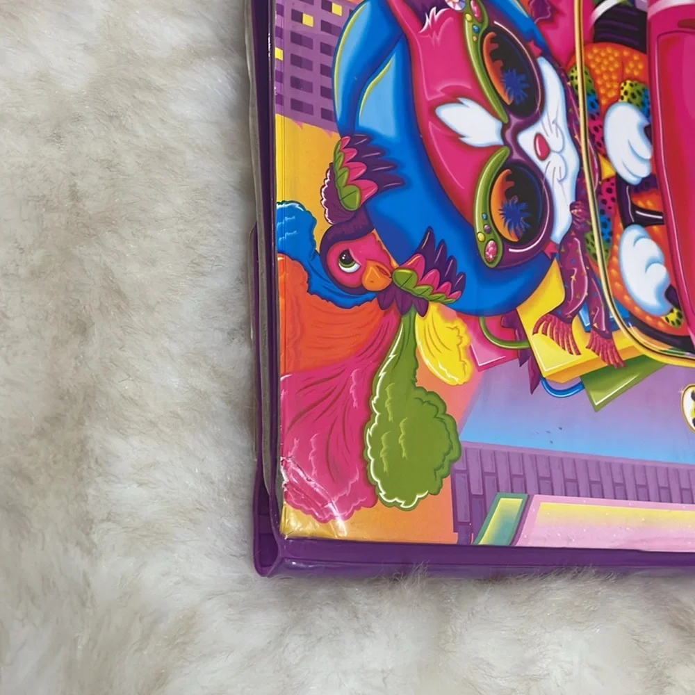 Lisa Frank Vintage Binder Cat Car MeowDeo Organizer Paper Holder